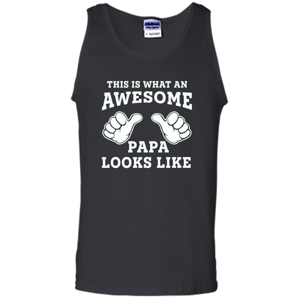Papa T-shirt Mens This Is What An Awesome Papa Looks Like Black