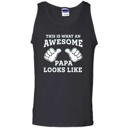 Papa T-shirt Mens This Is What An Awesome Papa Looks Like Black