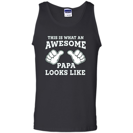 Papa T-shirt Mens This Is What An Awesome Papa Looks Like Black