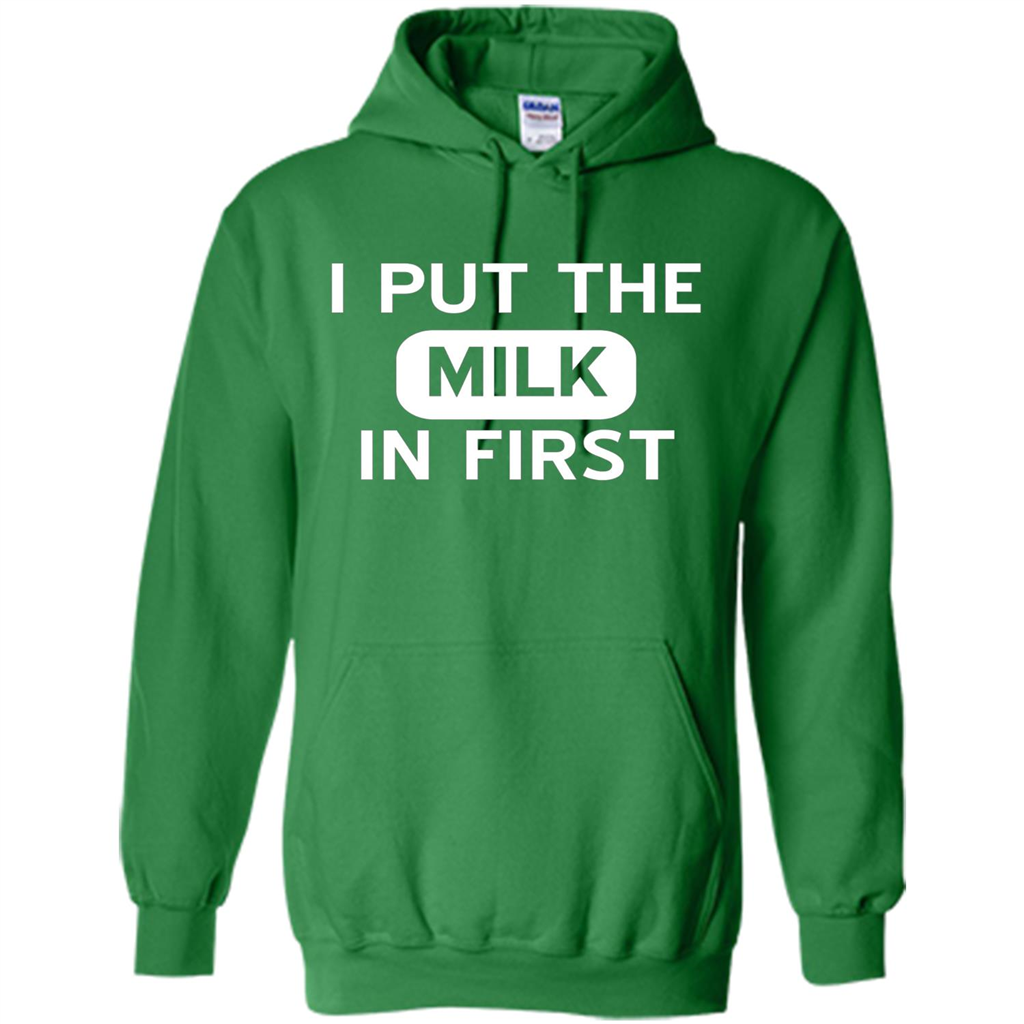 England British Biscuit Cereal T-shirt I Put The Milk In First Irish Green