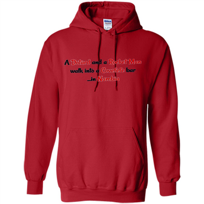 Dotard and Rocket Man T-shirt Walk Into A Covefefe Bar Red