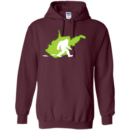 West Virginia State Bigfoot Hunter T-shirt Maroon