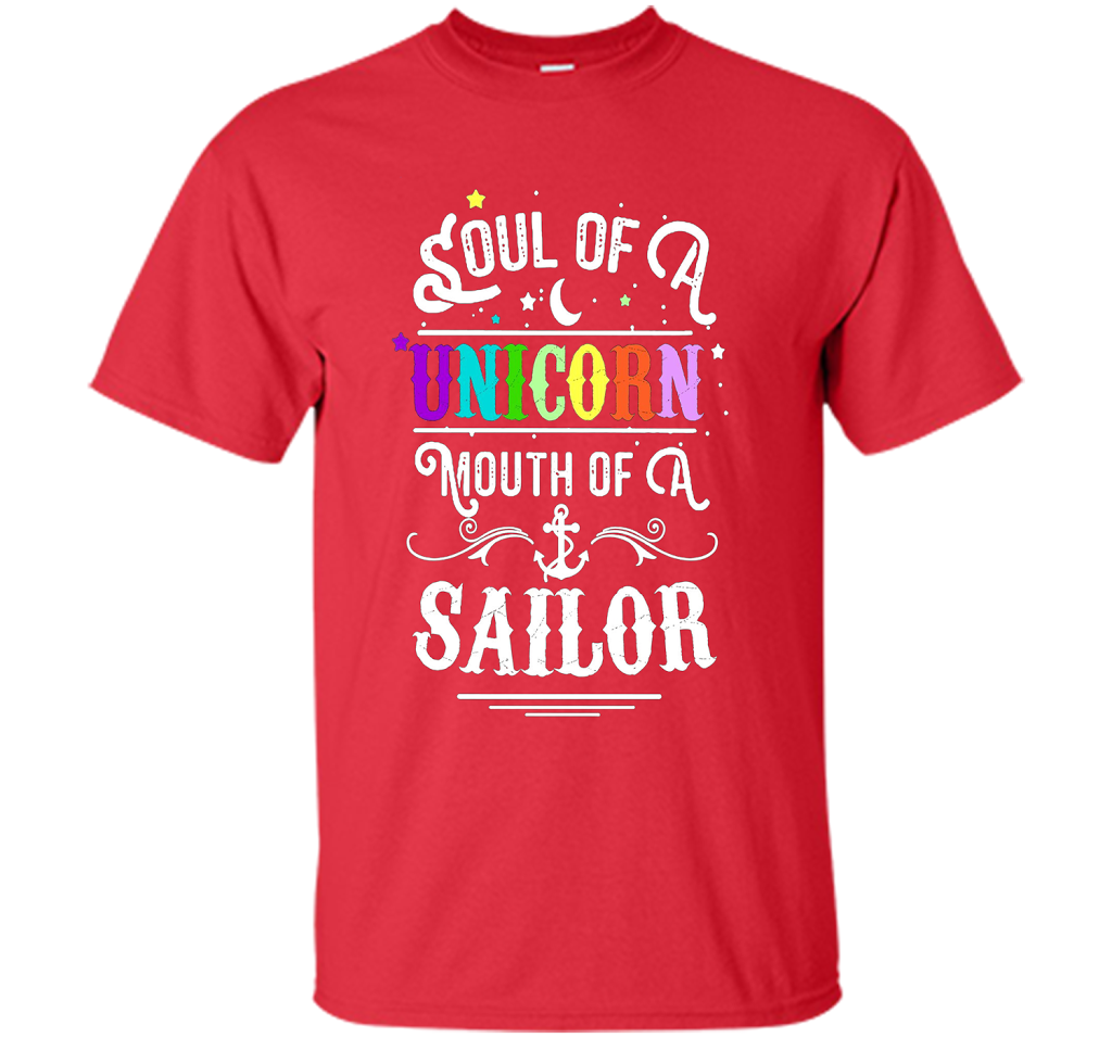 Soul Of A Unicorn Mouth Of A Sailor T-shirt Red