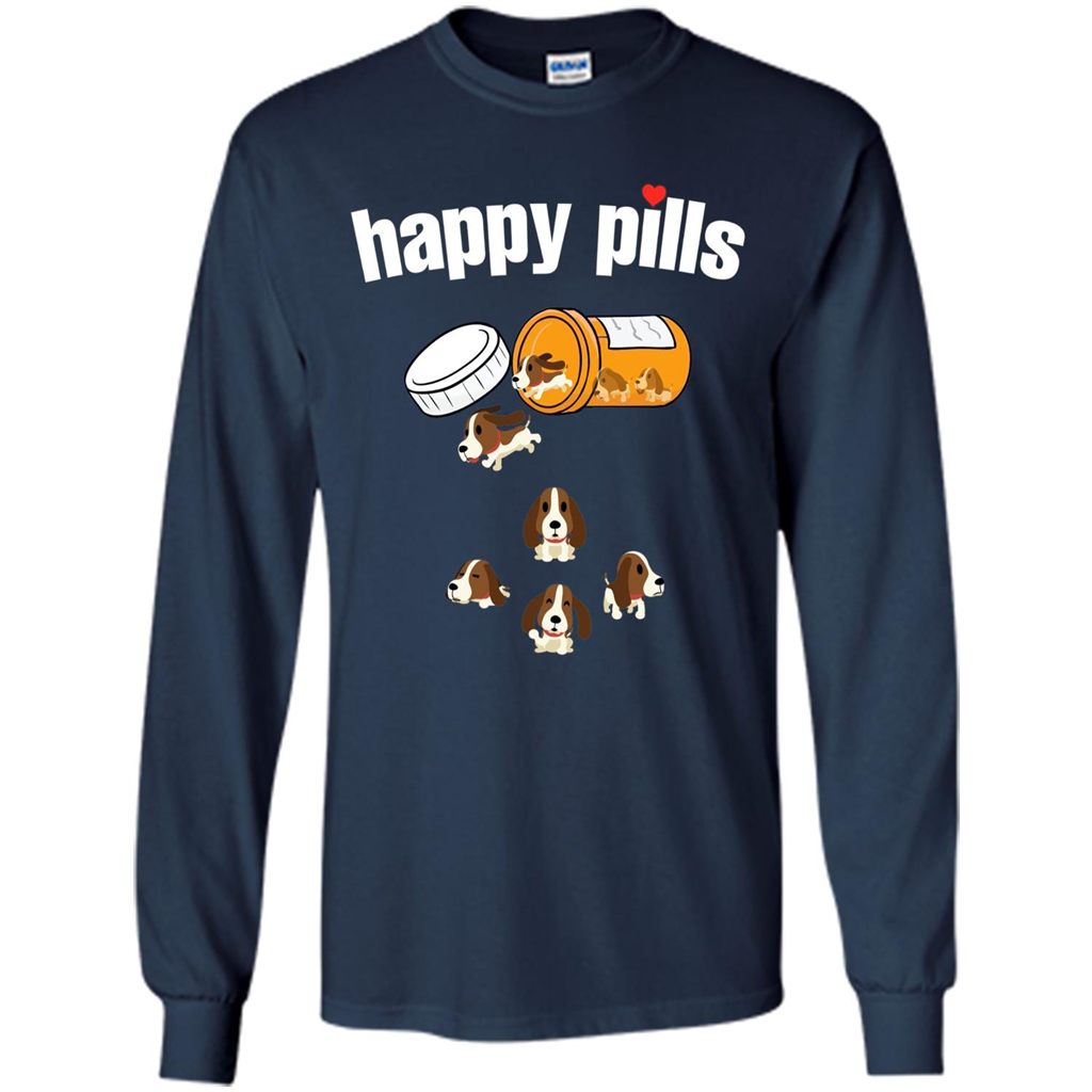 Dog Lover T-shirt Happy Pills T-shirt Navy
