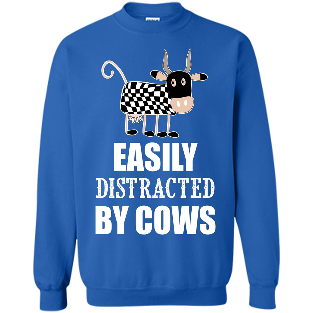 Cow T-shirt Easily Distracted By Cows T-shirt Royal