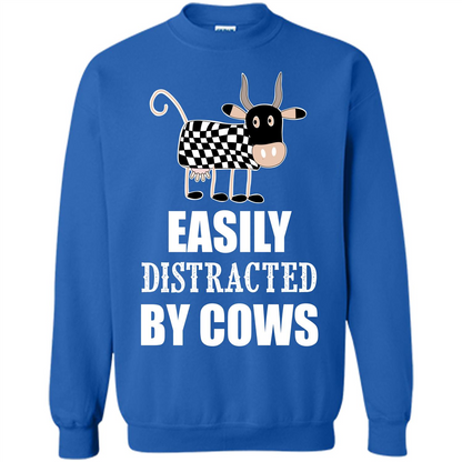Cow T-shirt Easily Distracted By Cows T-shirt Royal