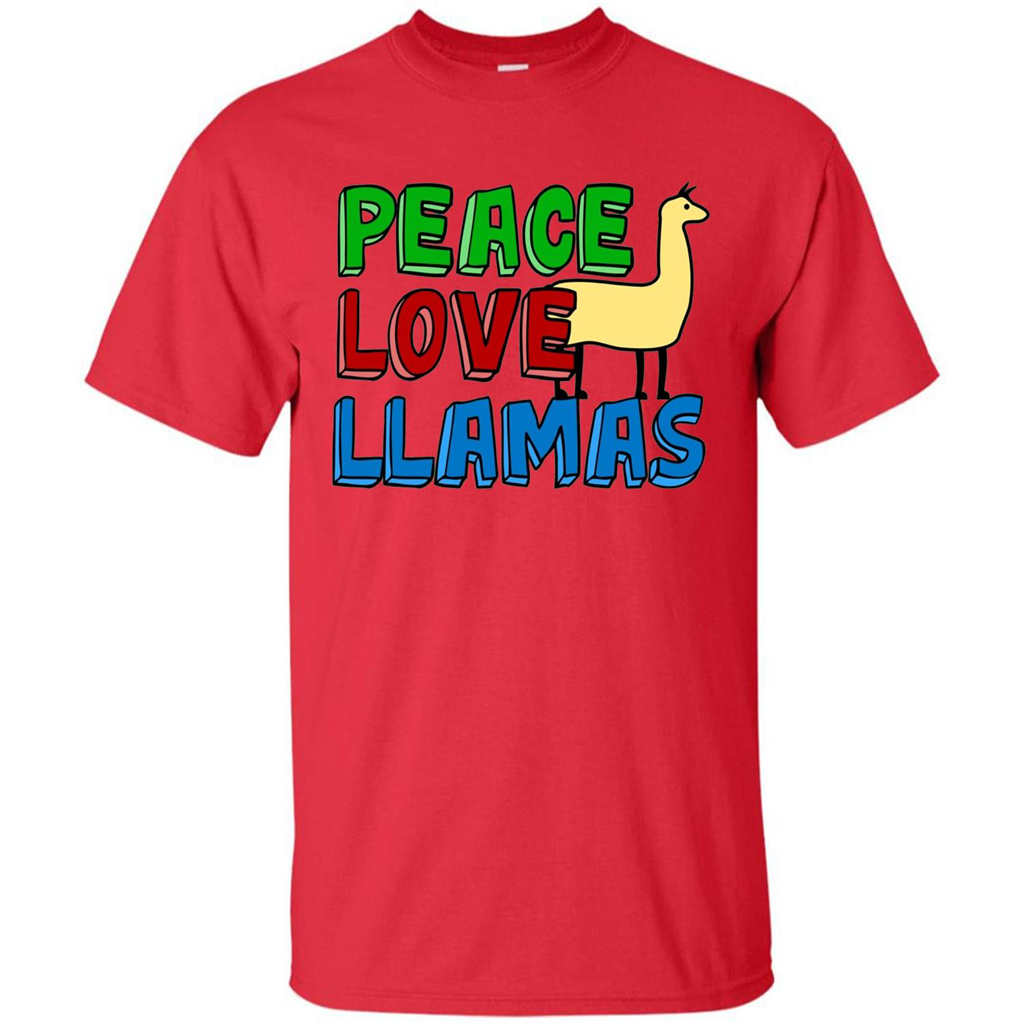 Peace Love Llamas T-shirt Red