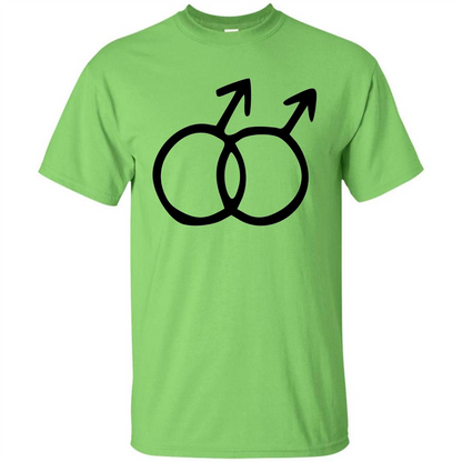 Gay Pride Male Sign T-shirt Simple LGBT Ally Bear Otter T-shirt Lime