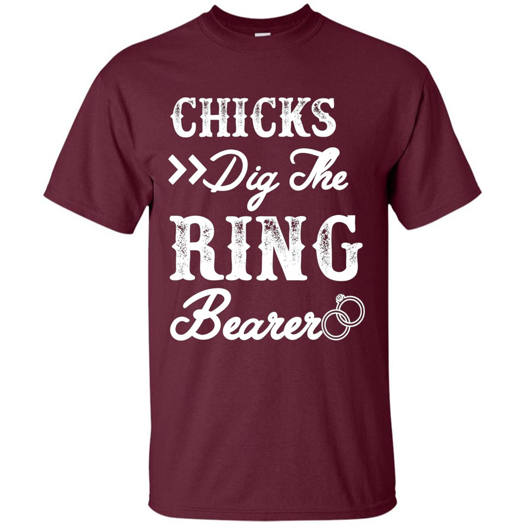 Ring Bearer T-shirt Chicks Dig The Ring Bearer Maroon