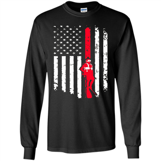 The American Flag Scuba Diving T-shirt Black