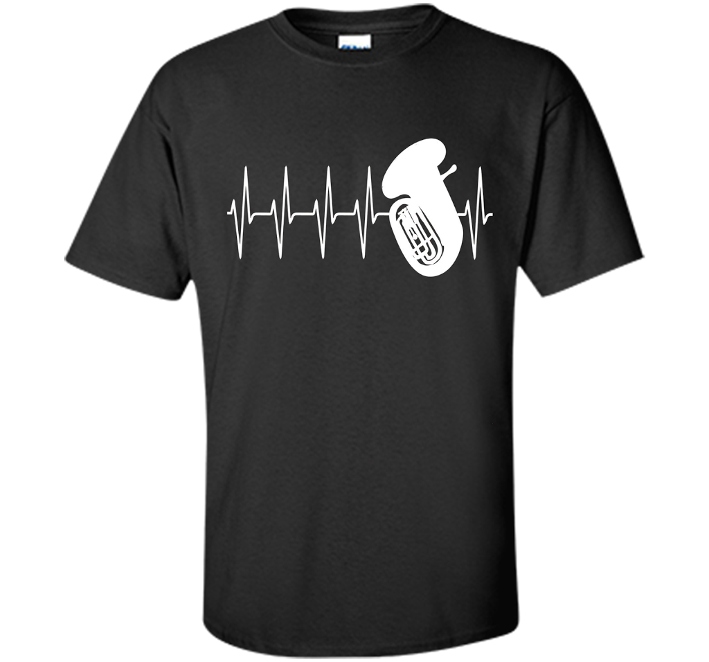 Sousaphone T-shirt Heartbeat Tube Sousaphone Black