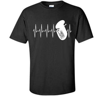 Sousaphone T-shirt Heartbeat Tube Sousaphone Black
