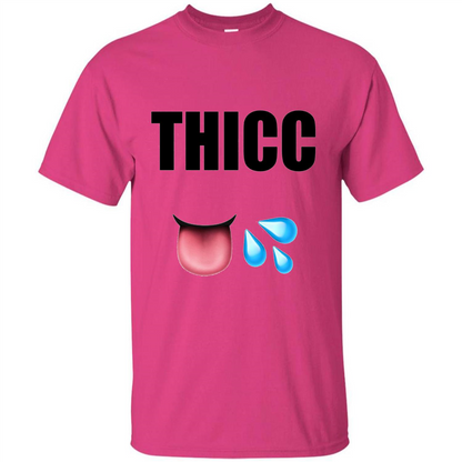 THICC Funny Gym Squat T-shirt Heliconia