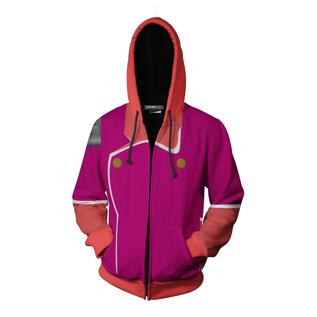 Captain Falcon Pink Cosplay Zip Up Hoodie Jacket