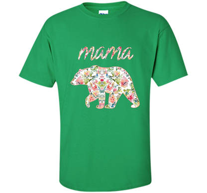 Mama Bear Floral Tee, Mom Graphic T-Shirt, Matching Family shirt Irish Green