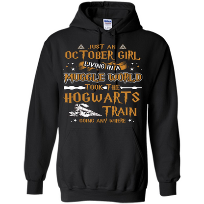 Harry Potter T-shirt Just An October Girl Living In A Muggle World Orange