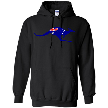 Australian Flag Kangaroo T-shirt Australia Vacation T-shirt Black