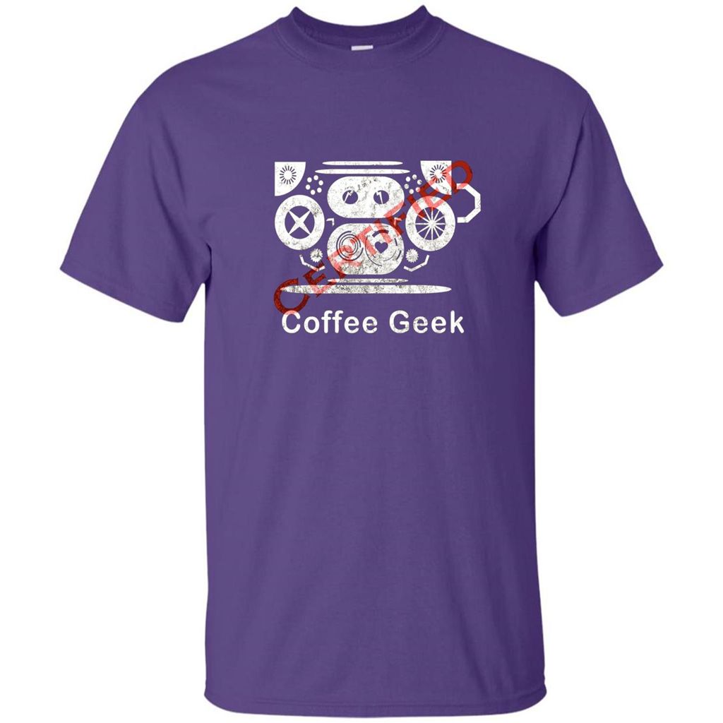 Coffee Lover T-shirt Certified Coffee Geek Purple
