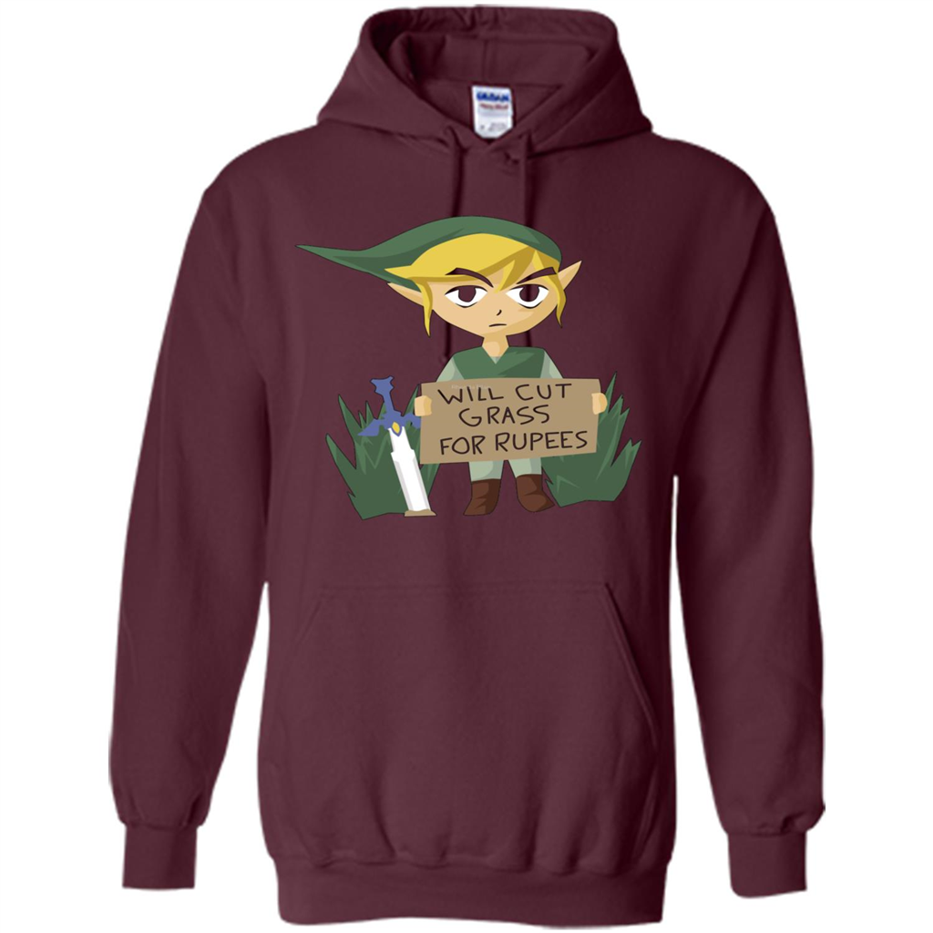 Video Games T-shirt Will Cut Grass For Rupees T-shirt Maroon