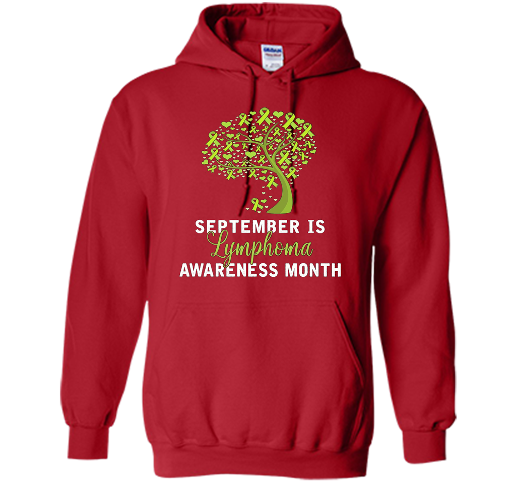 Lymphoma Cancer Awareness T-shirt September Is Lymphoma Awareness Month Red