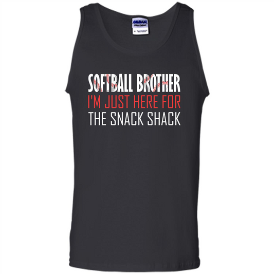 Softball Brother T-shirt I'm Just Here For The Snack Shack Black