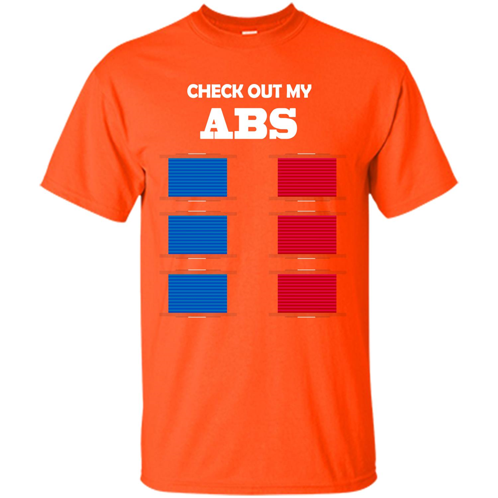 Funny Engineer T-shirt Check Out My Abs Orange