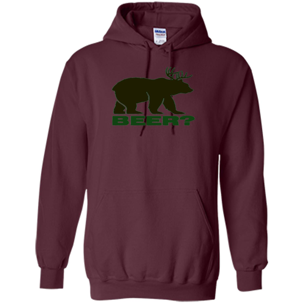 Bear Deer Bear Beer Funny T-shirt Maroon