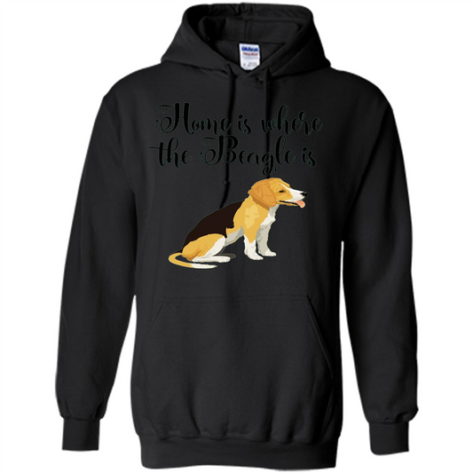 Cute Beagle T-shirt Home Is Where the Beagle Is Black