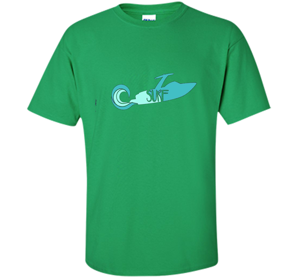 Wakesurf Boat With Retro Wave T-shirt