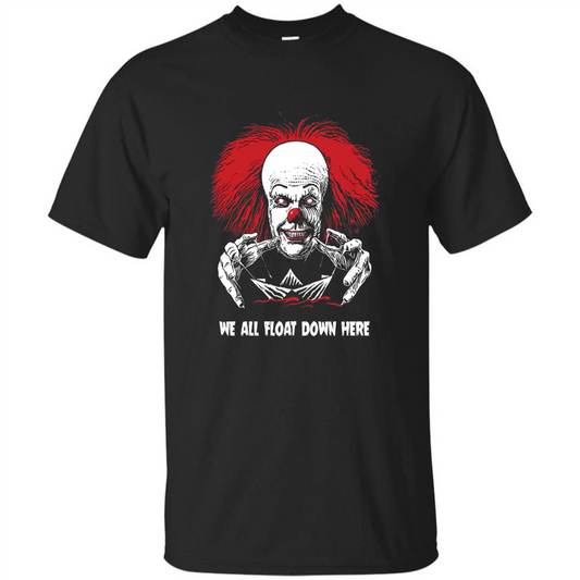 Red Balloon We All Float Down Here T-shirt Horror Halloween T-shirt Black