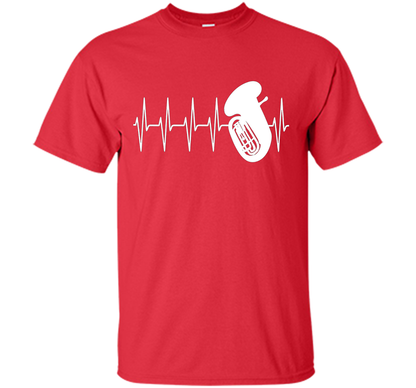 Sousaphone T-shirt Heartbeat Tube Sousaphone Red