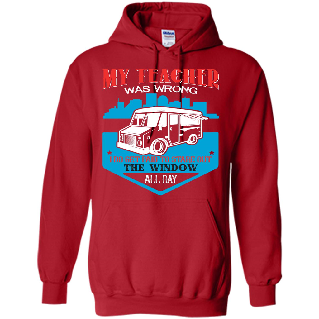 Ice Cream Car T-shirt I Do Get Paid To Stare Out The Window All Day Red