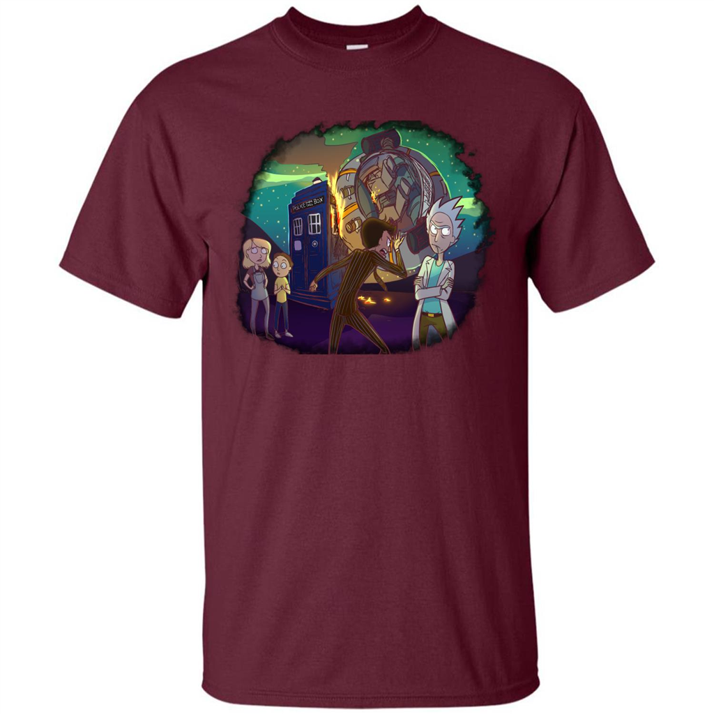 Doctorwho Vs Rick And Morty T-shirt Maroon