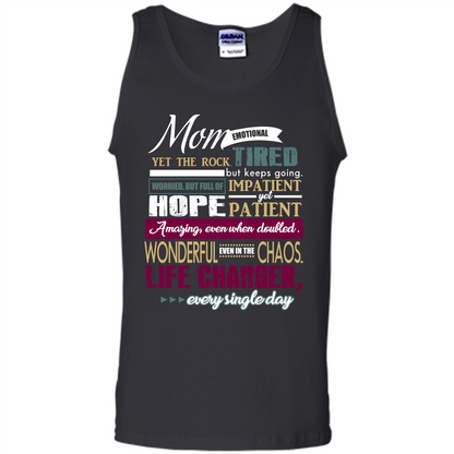 Mothers Day T-shirt Mom Emotional Yet The Rock Tired T-shirt Black