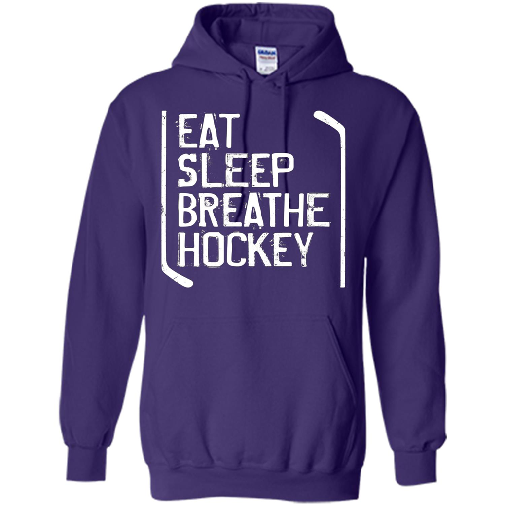 Funny Hockey T-shirt Eat Sleep Breathe Hockey T-Shirt Purple