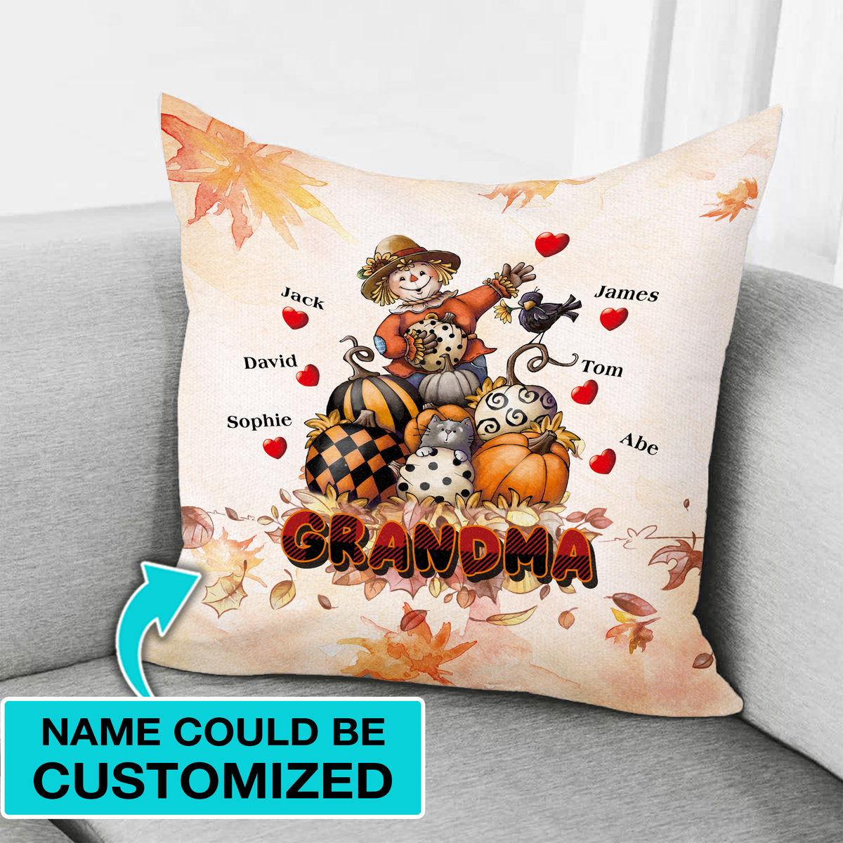 Personalized Grandma Fall Pillow