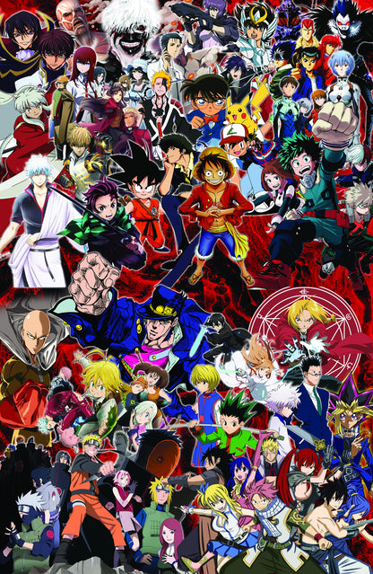 Anime Characters Complication (Dragon Ball, Naruto, One Piece, Bleach, Yu Gi Oh!, My Hero Academia, Pokemon, The Metal Alchemist, ect.) 3D Bed Set