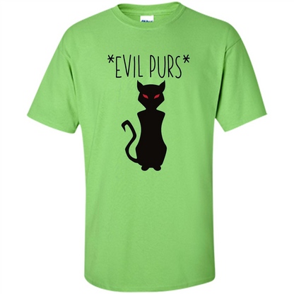 Halloween Black Cat T-shirt Evil Purs Mean Kitty Lovers Gift T-shirt Lime