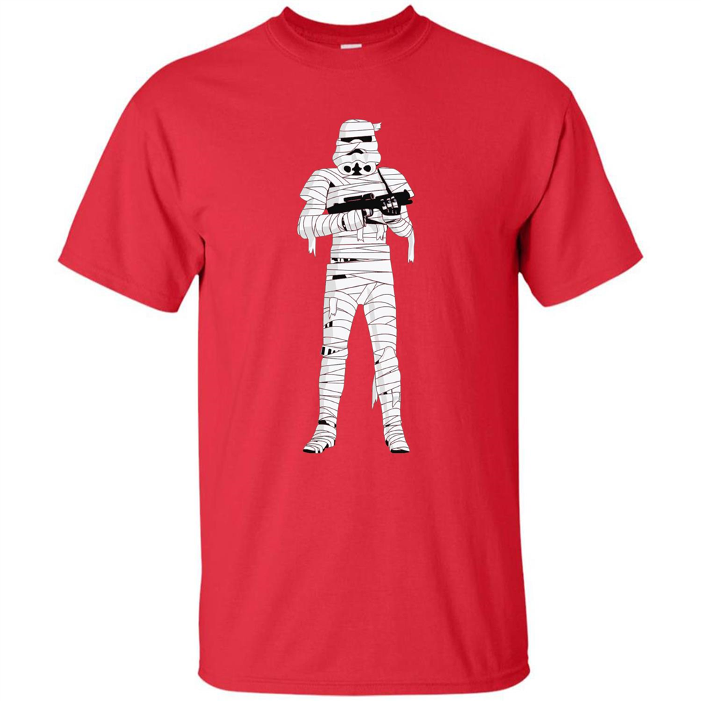 Stormtrooper Mummy Wraps Halloween T-Shirt Red