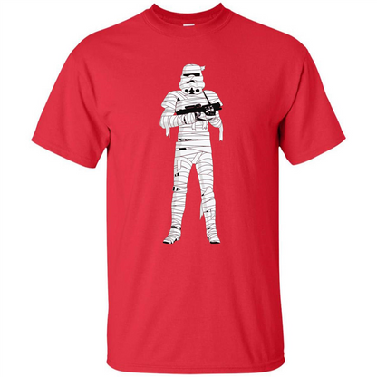 Stormtrooper Mummy Wraps Halloween T-Shirt Red