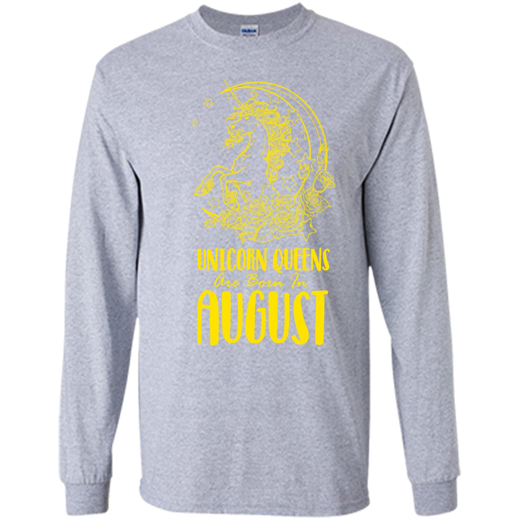 Augus Unicorn T-shirt Unicorn Queens Are Born In August Sport Grey