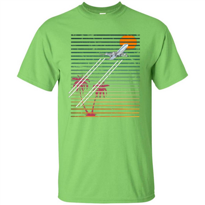 Retro Jet Sunset T-shirt Lime