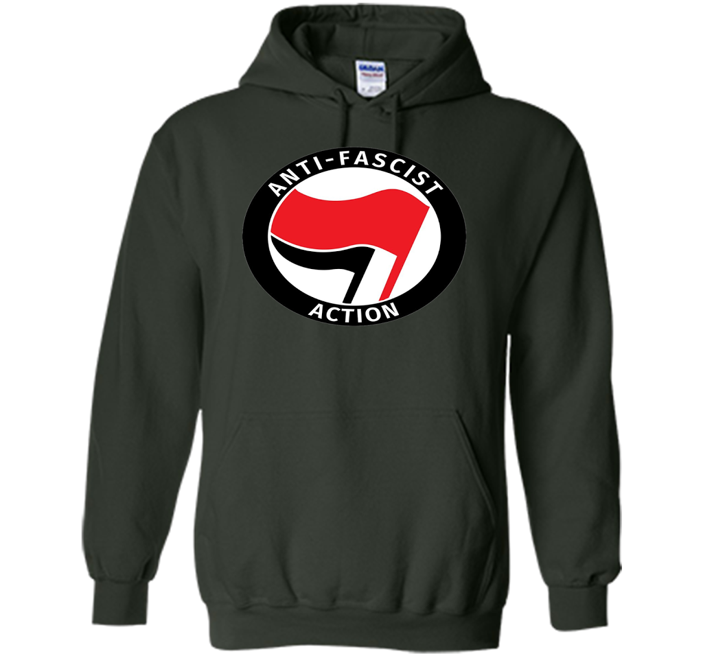 Antifa Logo Antifa Flag Anti Fascist T-shirt Forest Green