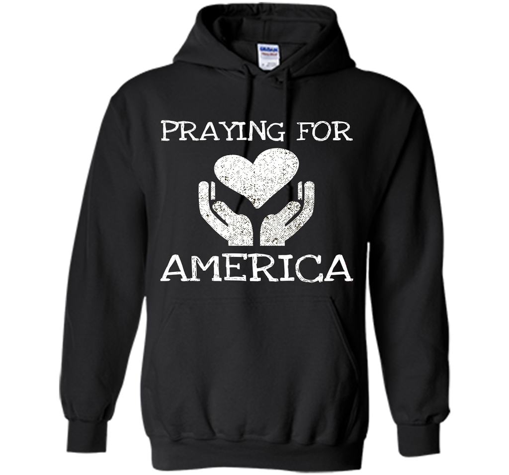 Praying for America Hands of Hope with Heart T-Shirt cool shirt Black