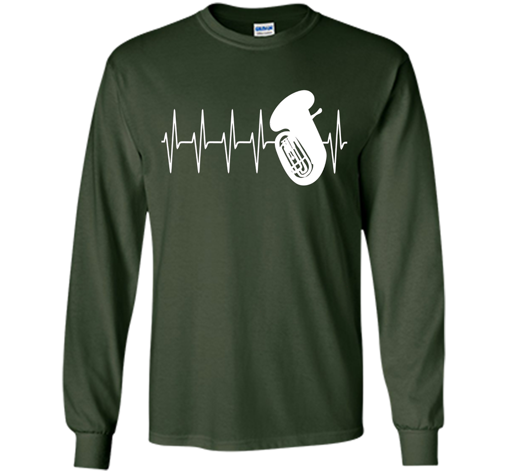 Sousaphone T-shirt Heartbeat Tube Sousaphone Forest Green