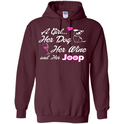 Dog T-shirt A Girl Her Dog Her Wine And Her Joop T-shirt Maroon