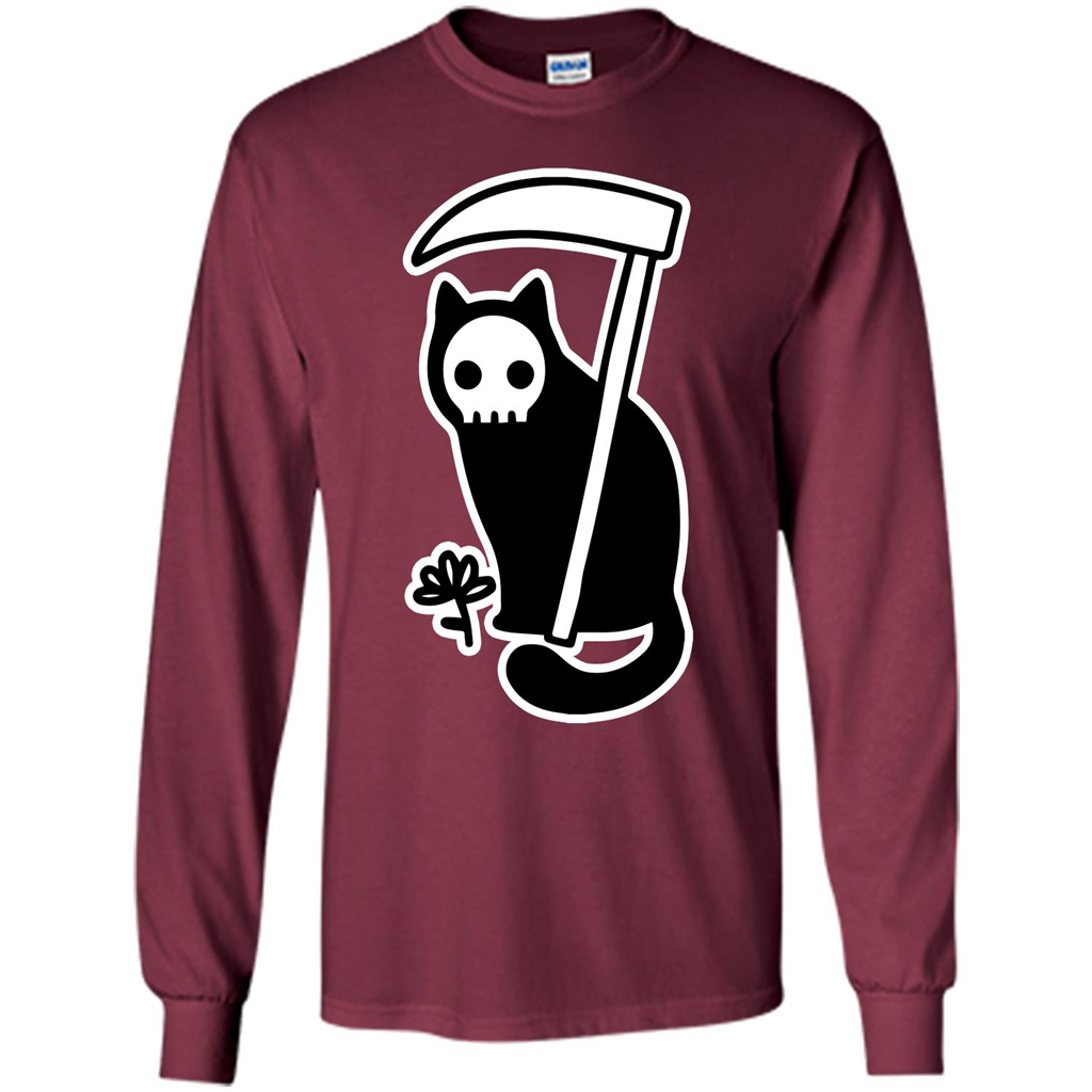 Cat Grimm Reaper T-shirt Maroon