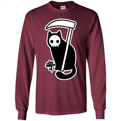 Cat Grimm Reaper T-shirt Maroon