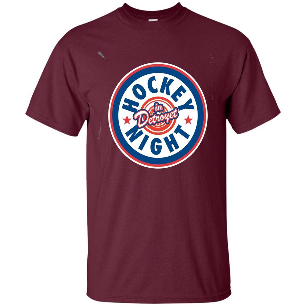 Hockey Night In Detroyet T-shirt Maroon