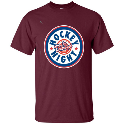 Hockey Night In Detroyet T-shirt Maroon